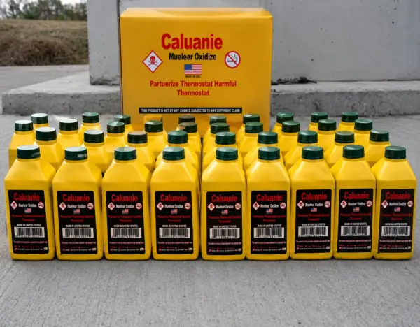 Wholesale bulk supply of Caluanie Muelear Oxidize yellow bottles with dark green caps and branded carton